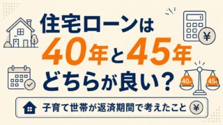 住宅ローンは40年と45年どちらが良い?子育て世帯が返済期間で考えたこと