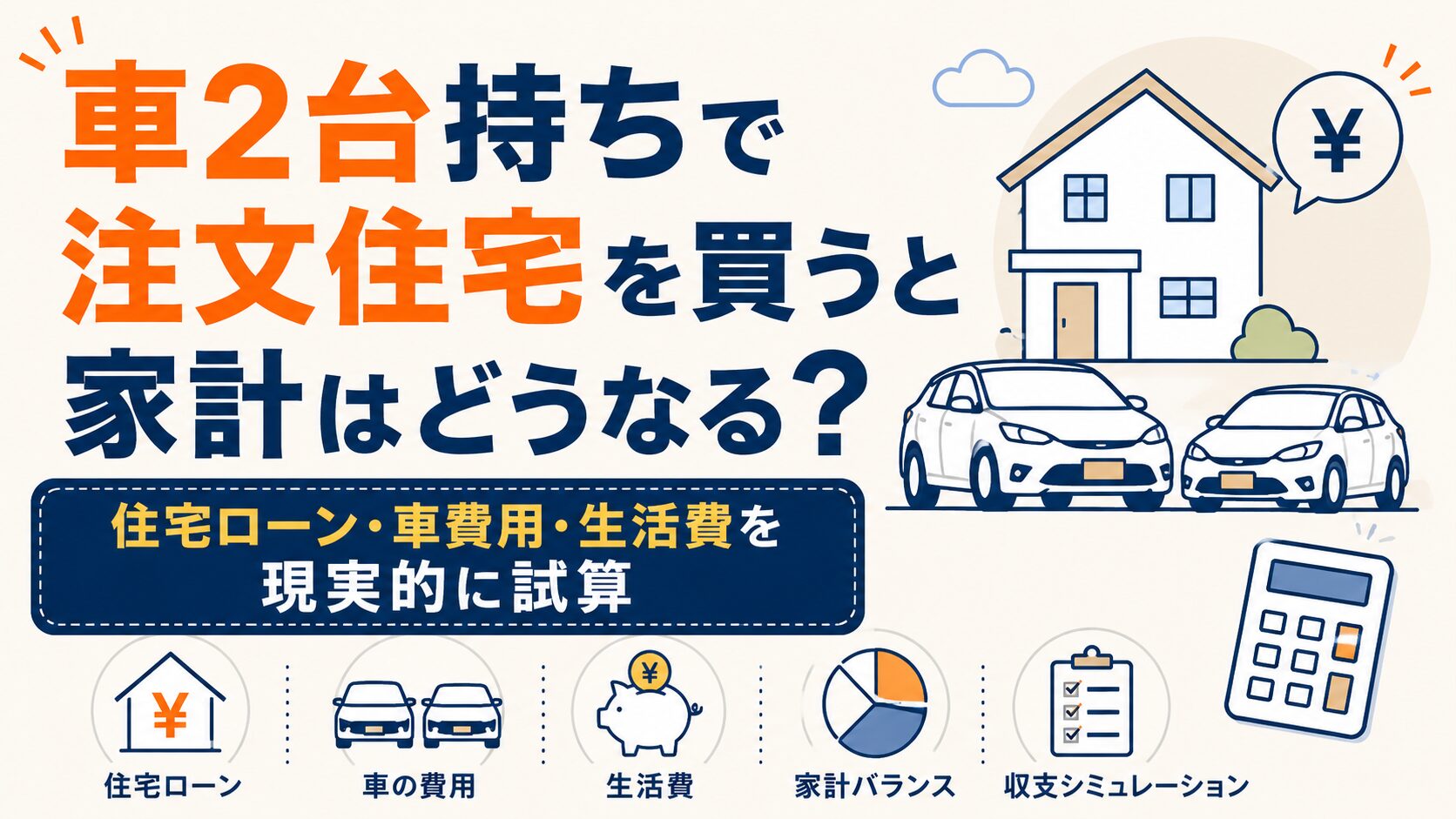 車2台持ちで注文住宅を買うと家計はどうなる？住宅ローン・車費用・生活費を現実的に試算