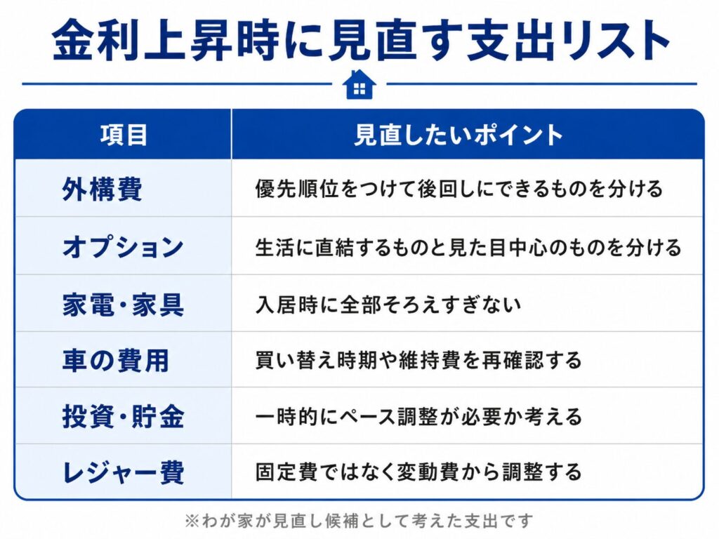 金利上昇時に見直す支出リスト