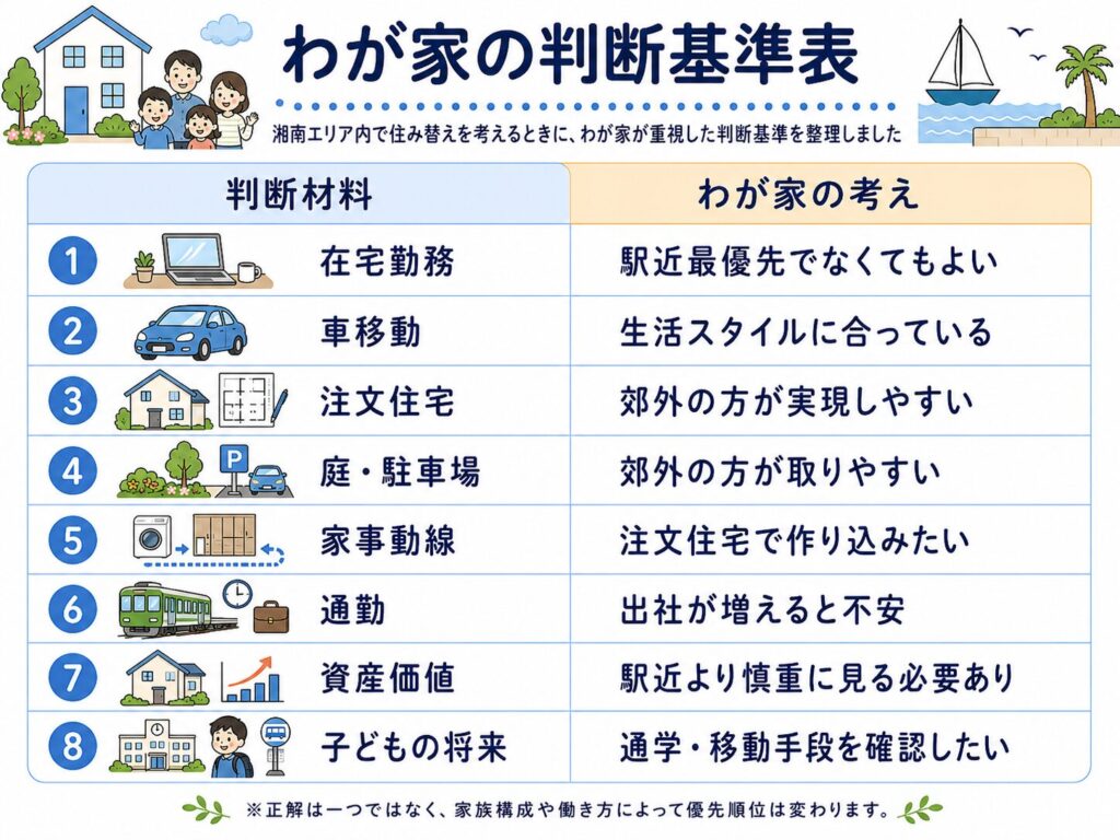 わが家の判断基準表