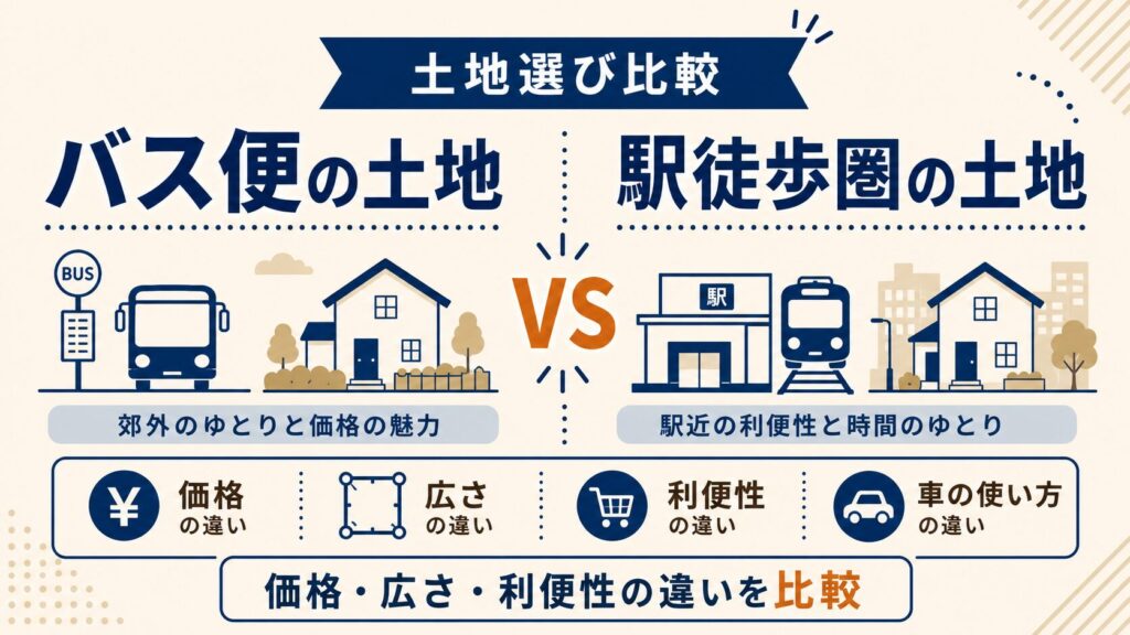 バス便の土地vs駅徒歩圏の土地