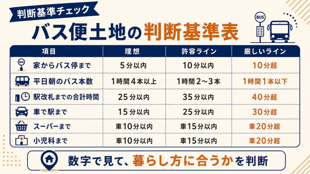 バス便土地の判断基準表