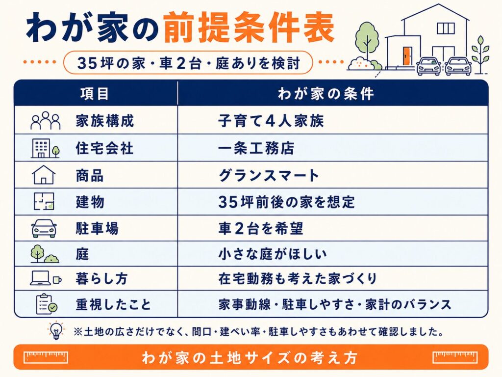 わが家の前提条件表