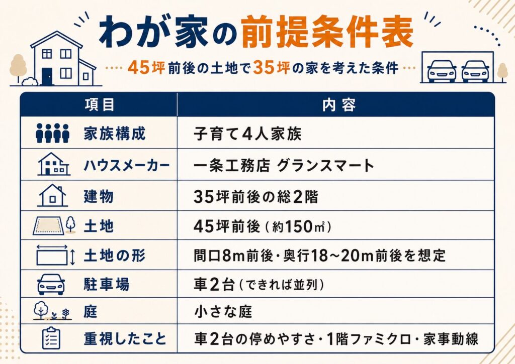 わが家の前提条件表