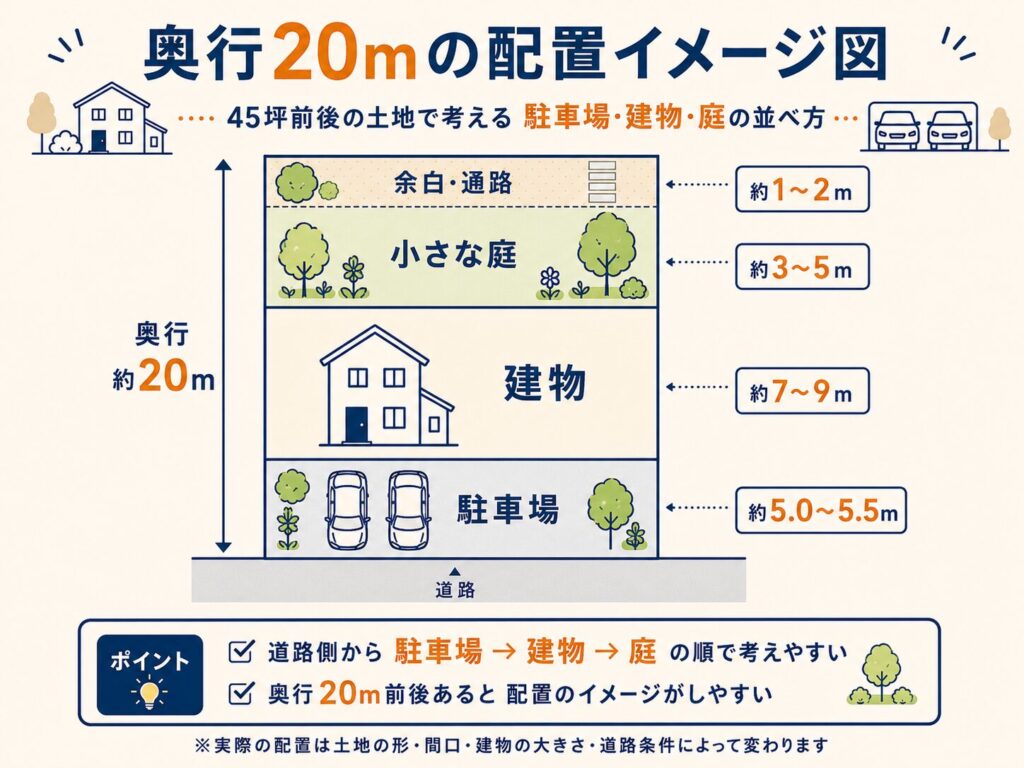 奥行20mの配置イメージ図