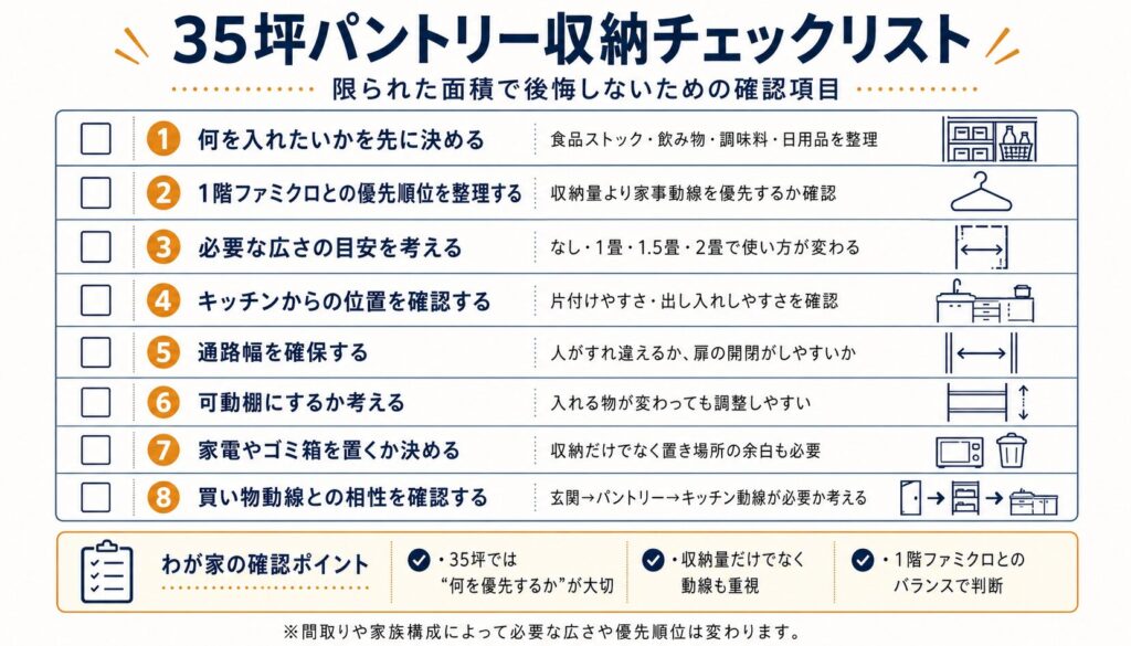 35坪パントリー収納チェックリスト