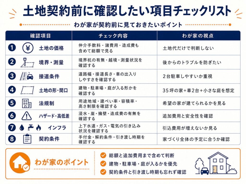 土地契約前に確認したい項目チェックリスト