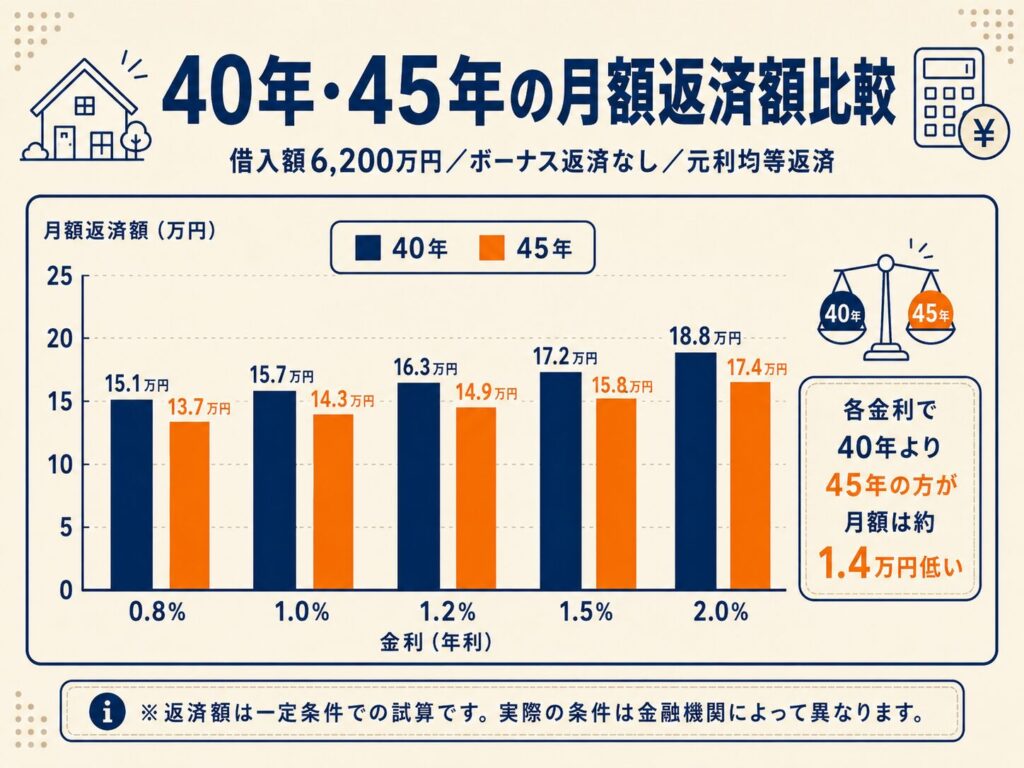 40年・45年の月額返済額比較