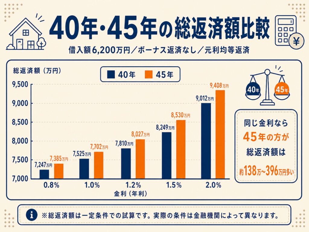 40年・45年の総返済額比較