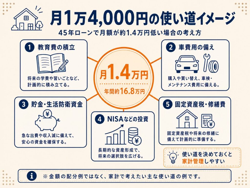 月1万4,000円の使い道イメージ