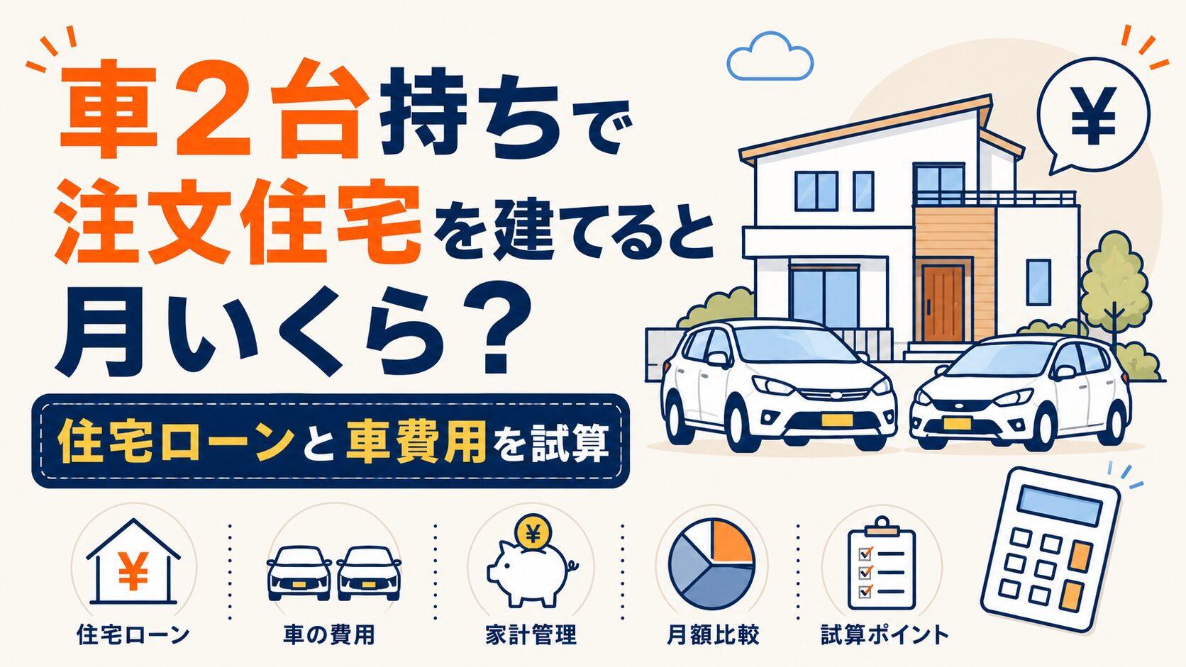 車2台持ちで注文住宅を建てると月いくら？住宅ローンと車費用を試算