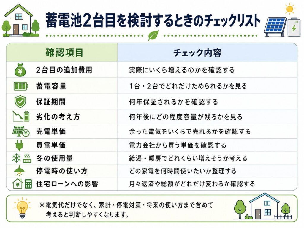 蓄電池2台目を検討するときのチェックリスト
