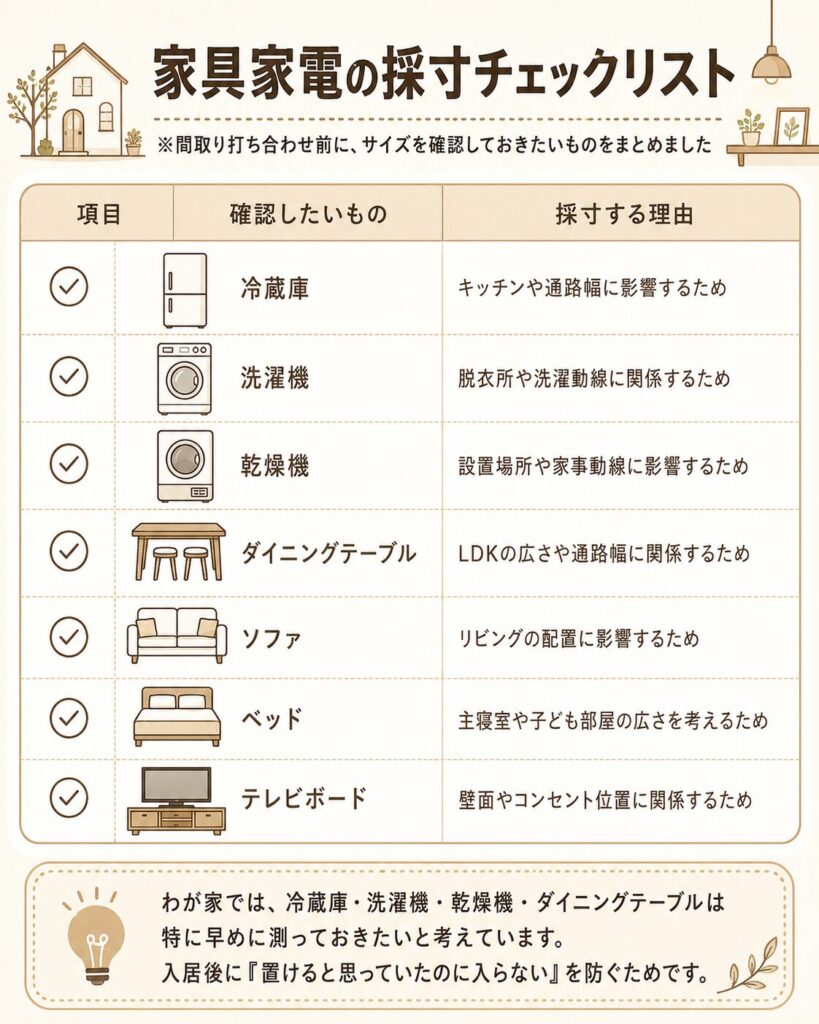 家具家電の採寸チェックリスト