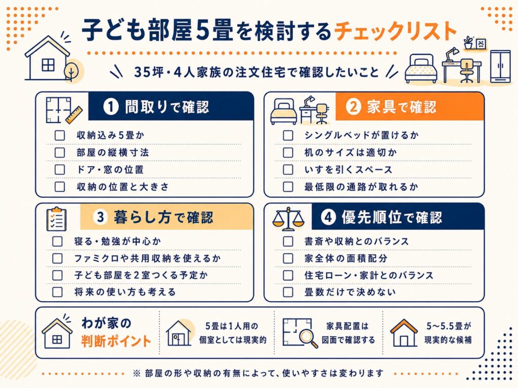 子ども部屋5畳を検討するチェックリスト