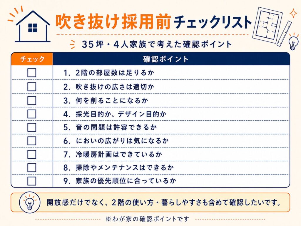 吹き抜け採用前チェックリスト