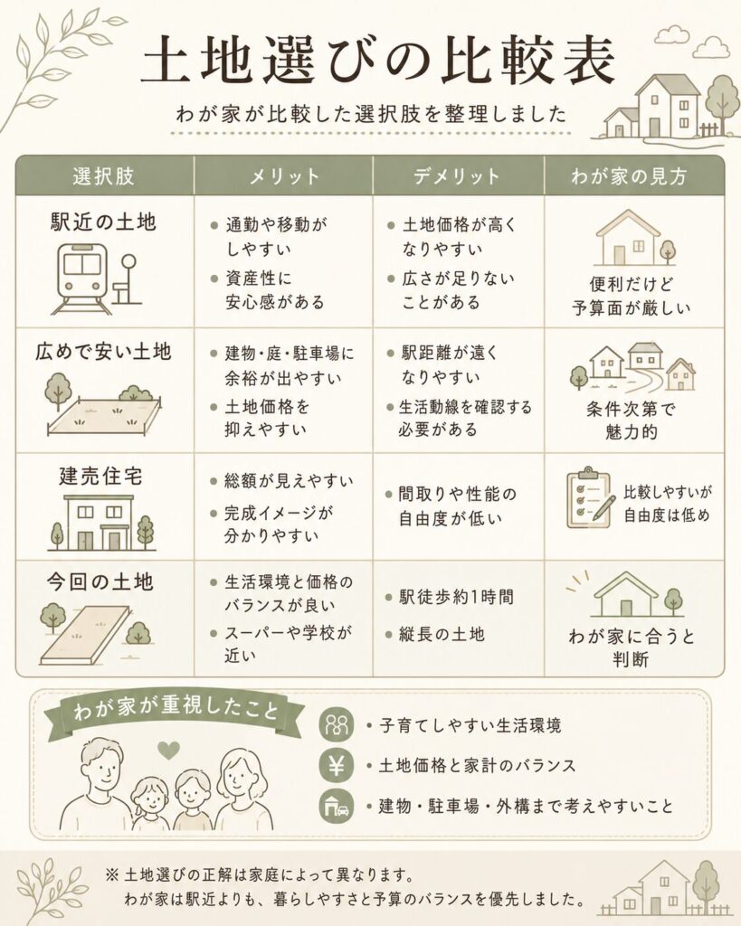 土地選びの比較表