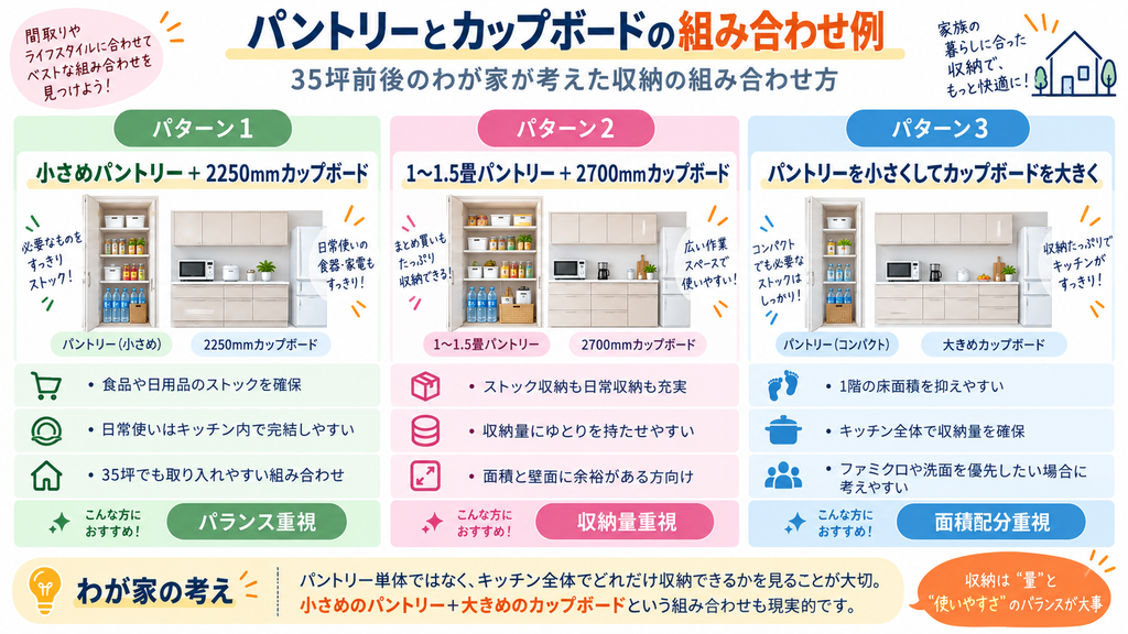 パントリーとカップボードの組み合わせ例