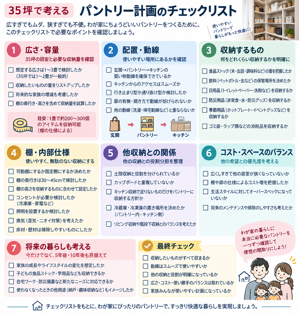 35坪でパントリーを考えるときのチェックリスト