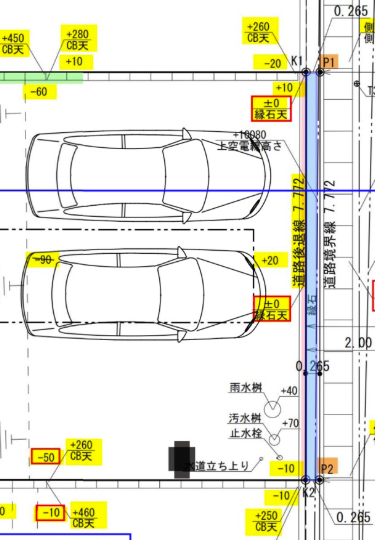 セットバック敷地面積イメージ図