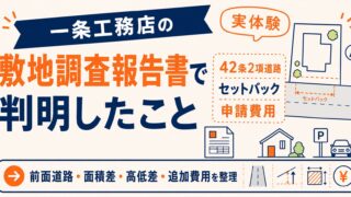 【一条工務店】敷地調査報告書で判明したこと|42条2項道路・セットバック・申請費用