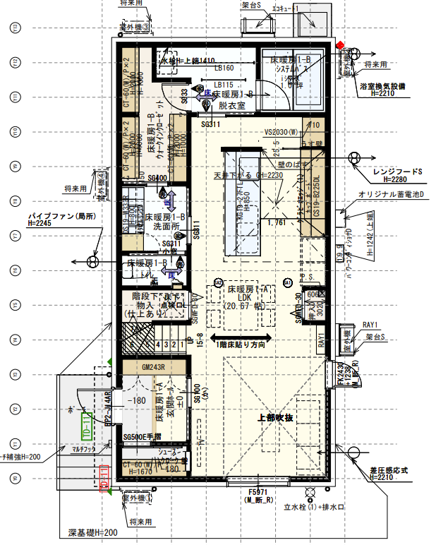 診断してもらった一条工務店提案の間取り画像①